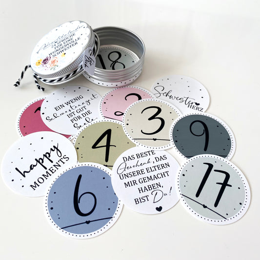 Mini Adventskalender «24 Sprüche für Schwestern»