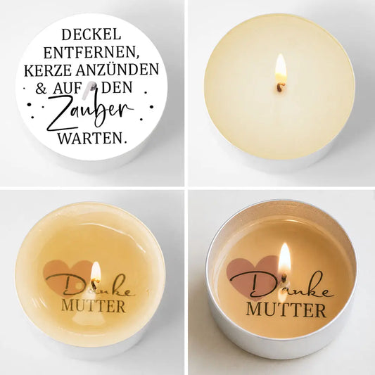 Einzelne Teelicht-Botschaften zum Thema Mutter