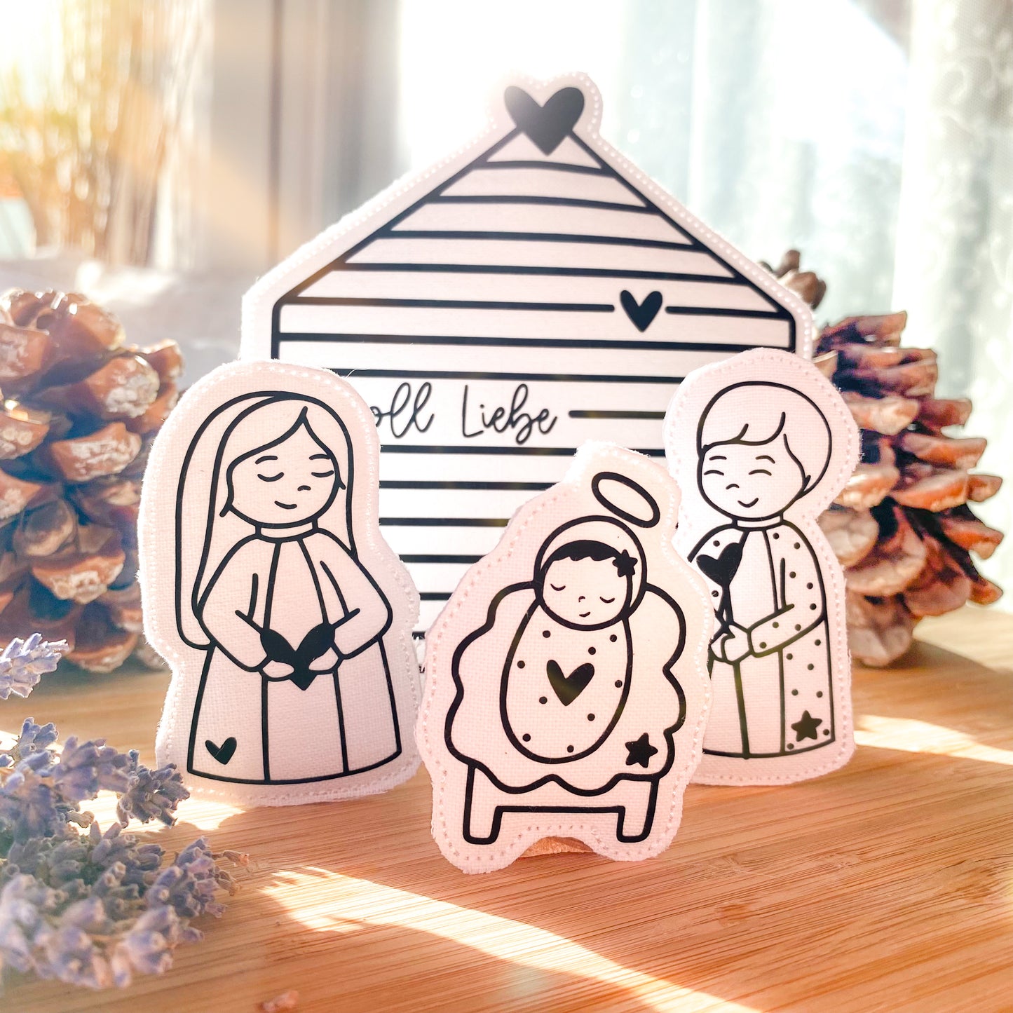 Weihnachtskrippe | Stall, Krippe mit Maria & Josef