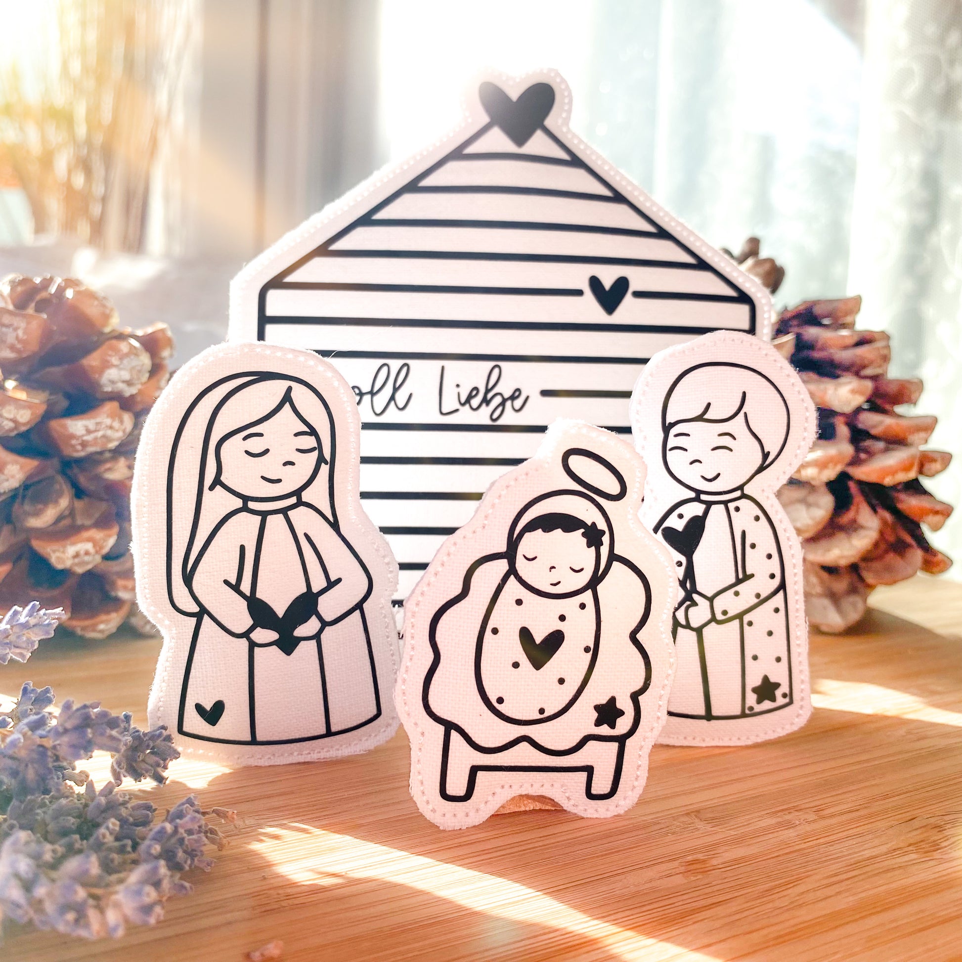 Weihnachtskrippe | Stall, Krippe mit Maria & Josef