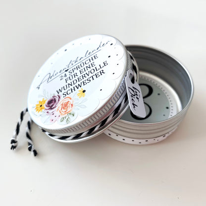 Mini Adventskalender «24 Sprüche für Schwestern»