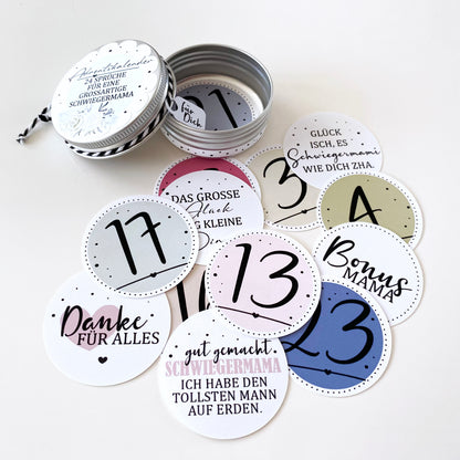 Mini Adventskalender - 24 Sprüche für Schwiegermama