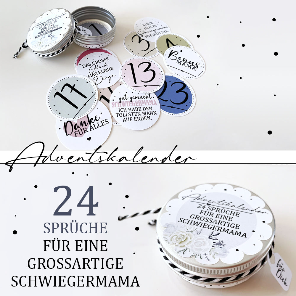 Mini Adventskalender - 24 Sprüche für Schwiegermama