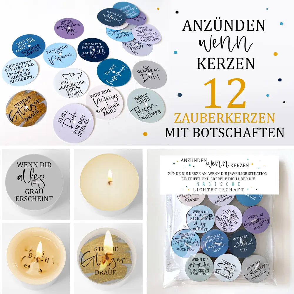 12 Zau­ber­ker­zen «Anzünden-WENN-Kerzen»