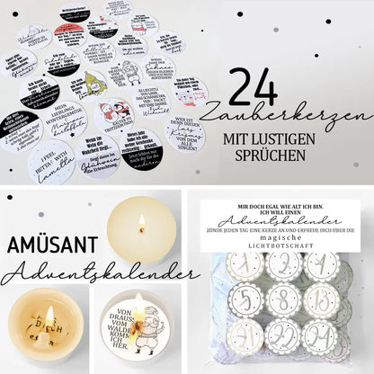 Adventskalender mit 24 Zauberkerzen - AMÜSANT