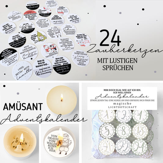 Adventskalender mit 24 Zauberkerzen - AMÜSANT