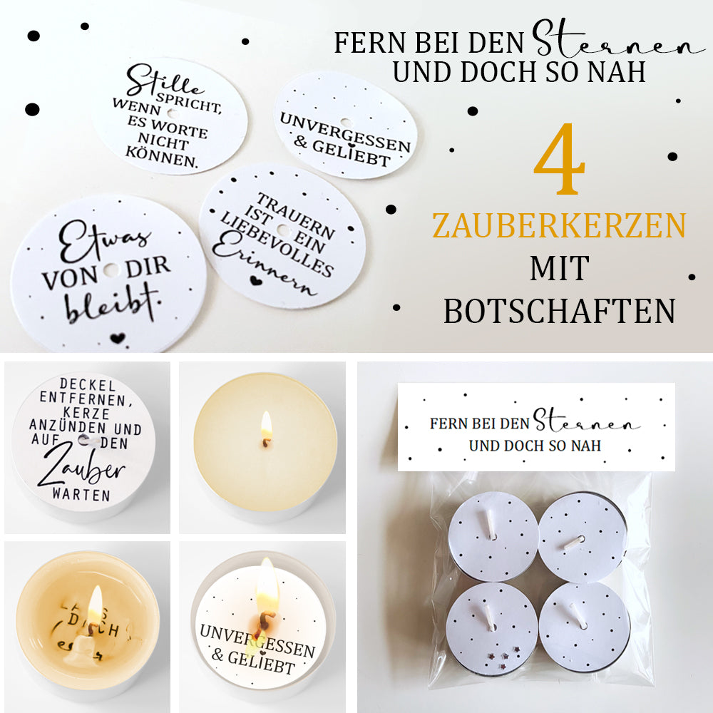 Trauerkerzen mit 4 Zauberkerzen
