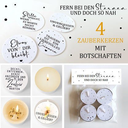 Trauerkerzen mit 4 Zauberkerzen