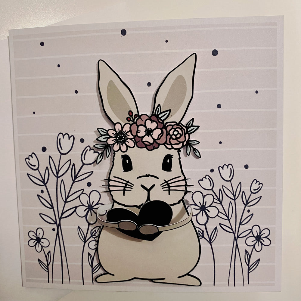 Doppelkarte • FRAU HASE • beige