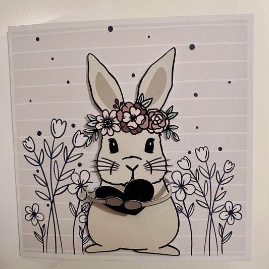 Doppelkarte • FRAU HASE • beige