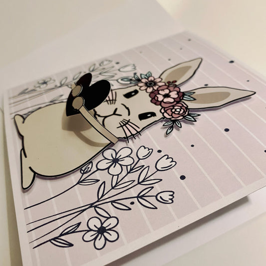 Doppelkarte • FRAU HASE • beige