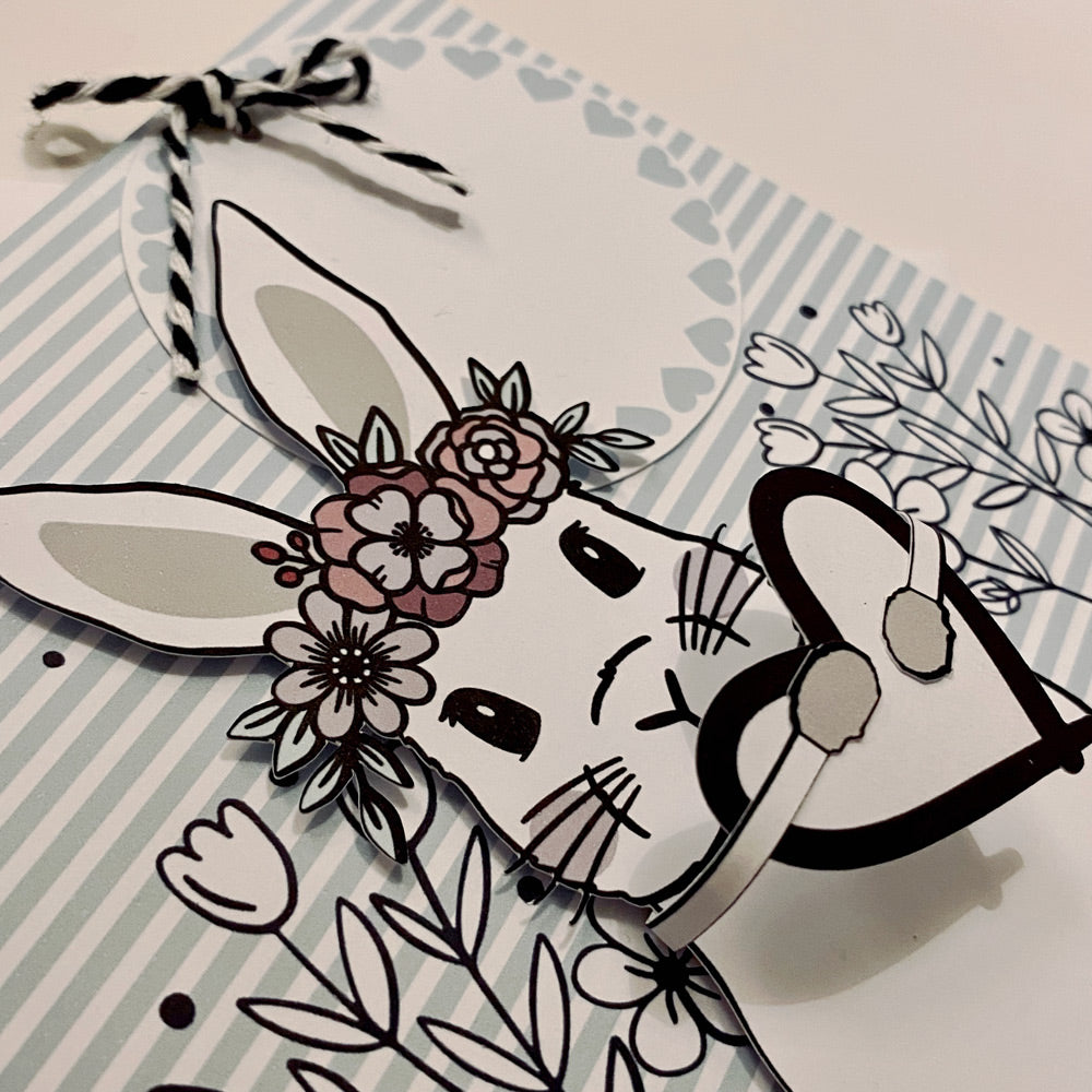 Doppelkarte • HERR HASE • weiss