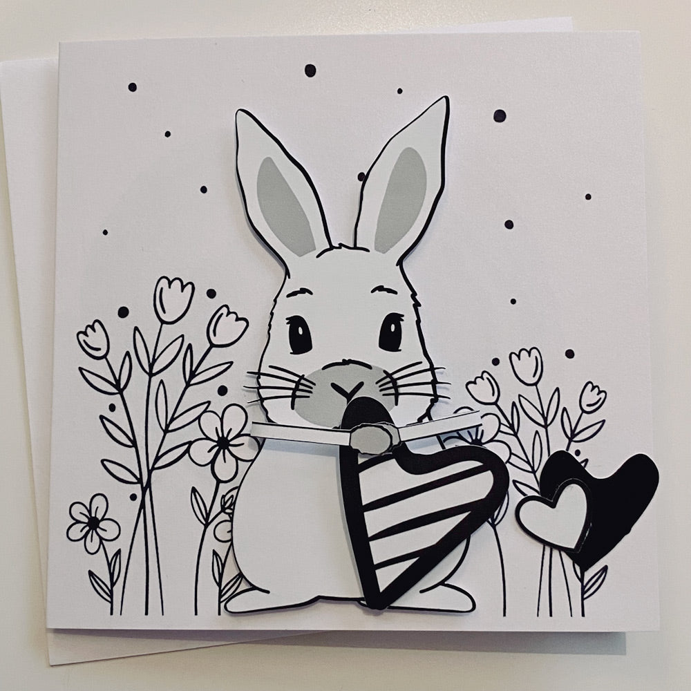 Doppelkarte • HERR HASE • weiss
