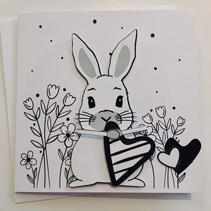 Doppelkarte • HERR HASE • weiss