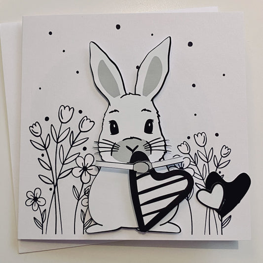Doppelkarte • HERR HASE • weiss