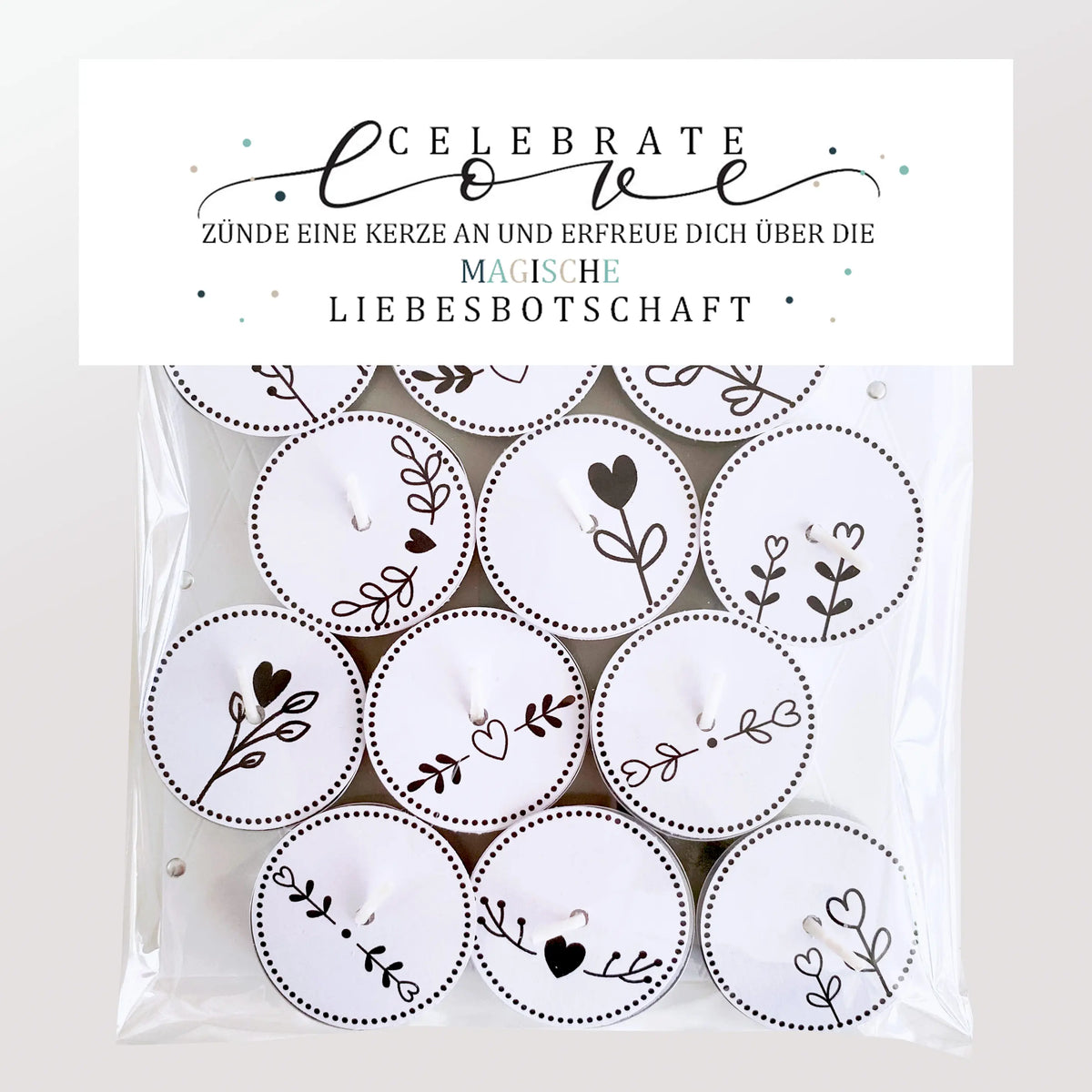 12 Zauberkerzen «celebrate love»