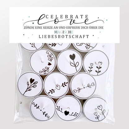 12 Zauberkerzen «celebrate love»