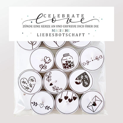 12 Zauberkerzen «celebrate love»
