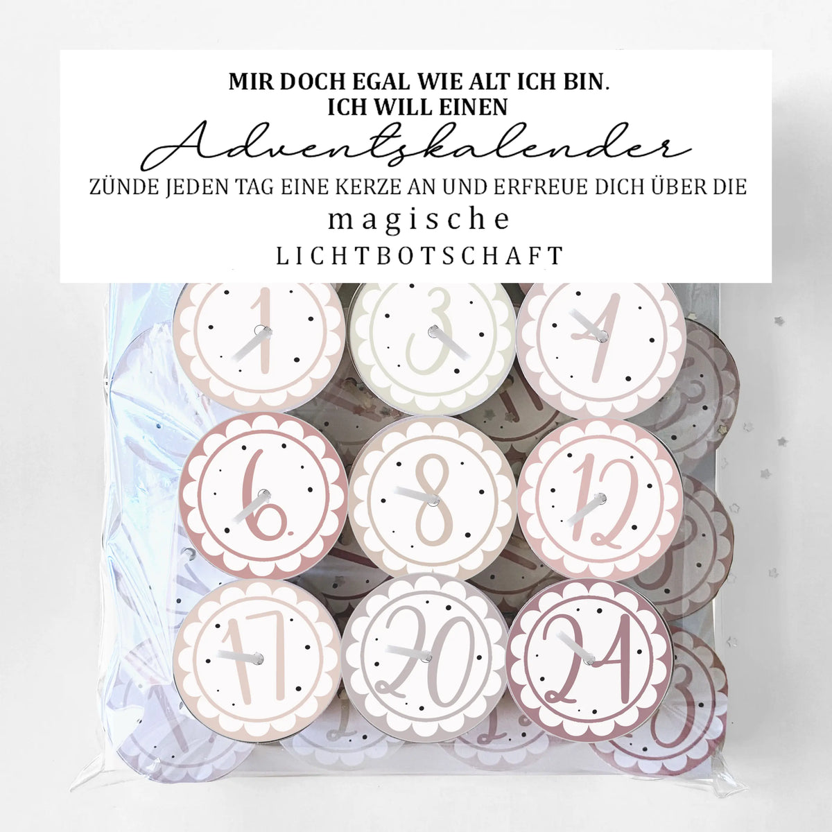 Adventskalender mit 24 Zauberkerzen - AMÜSANT