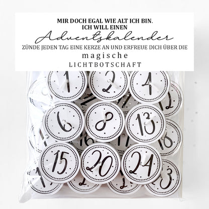 Adventskalender mit 24 Zauberkerzen - AMÜSANT