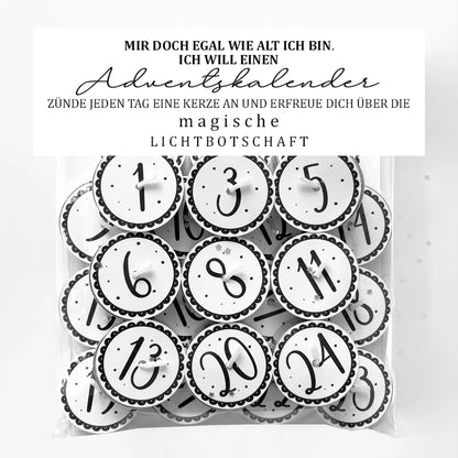 Adventskalender mit 24 Zauberkerzen - AMÜSANT