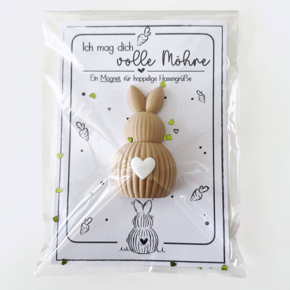 Magnet Hase mit Verpackung