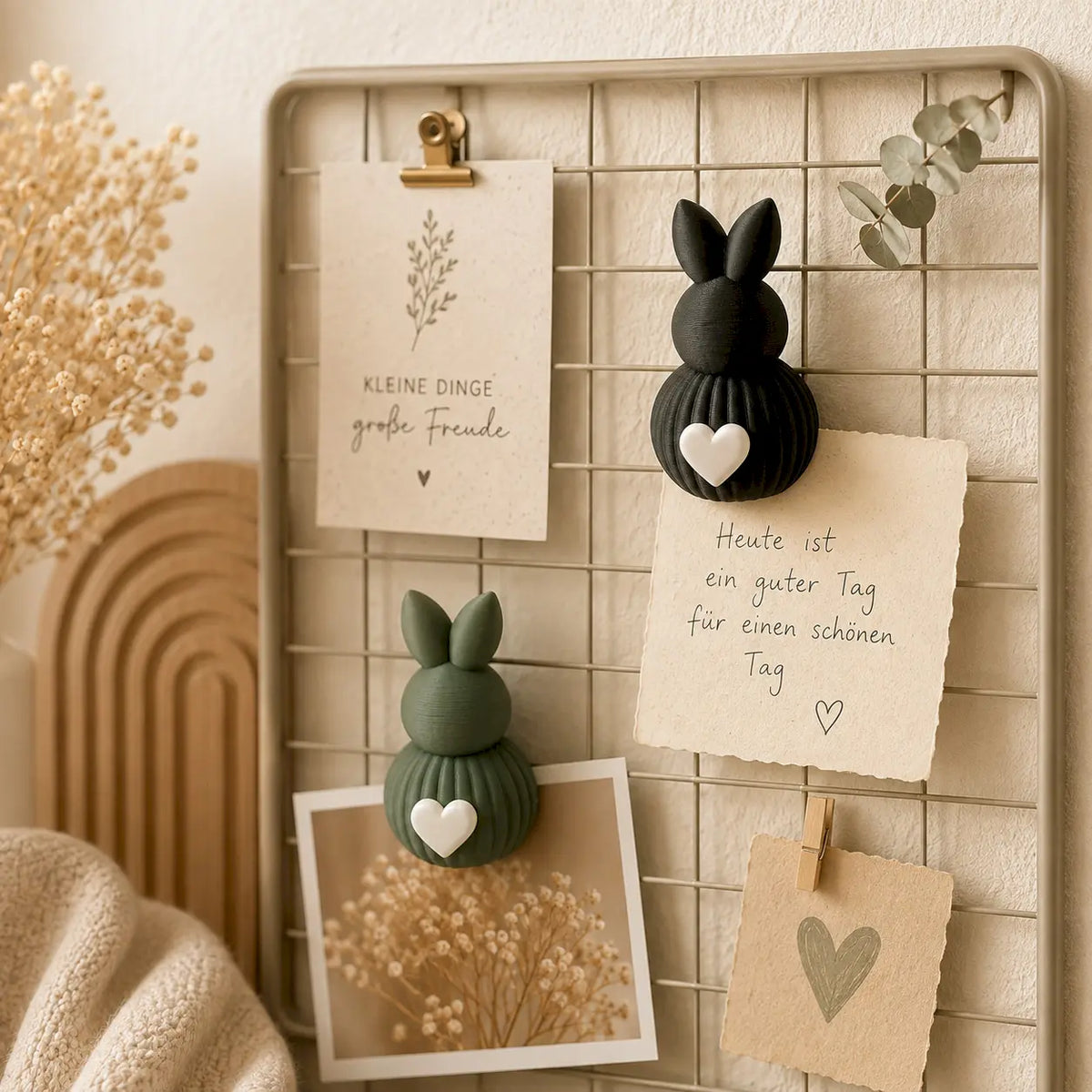 Magnet Hase Hoppy an der Magnetwand