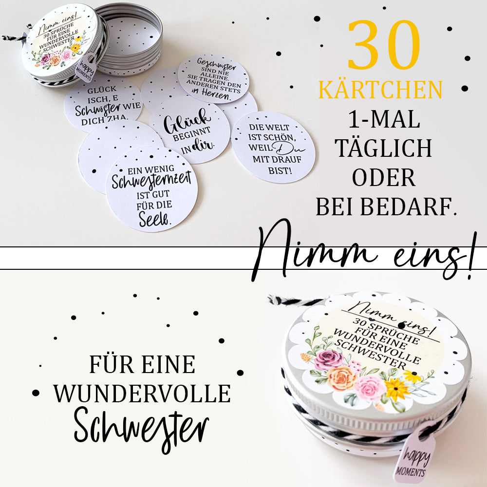 Spruchdose für eine wundervolle Schwester