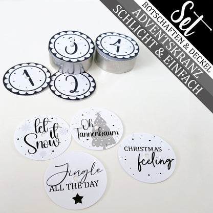 Adventskranz mit 4 Zauberkerzen mit schlichten & einfachen Sprüchen