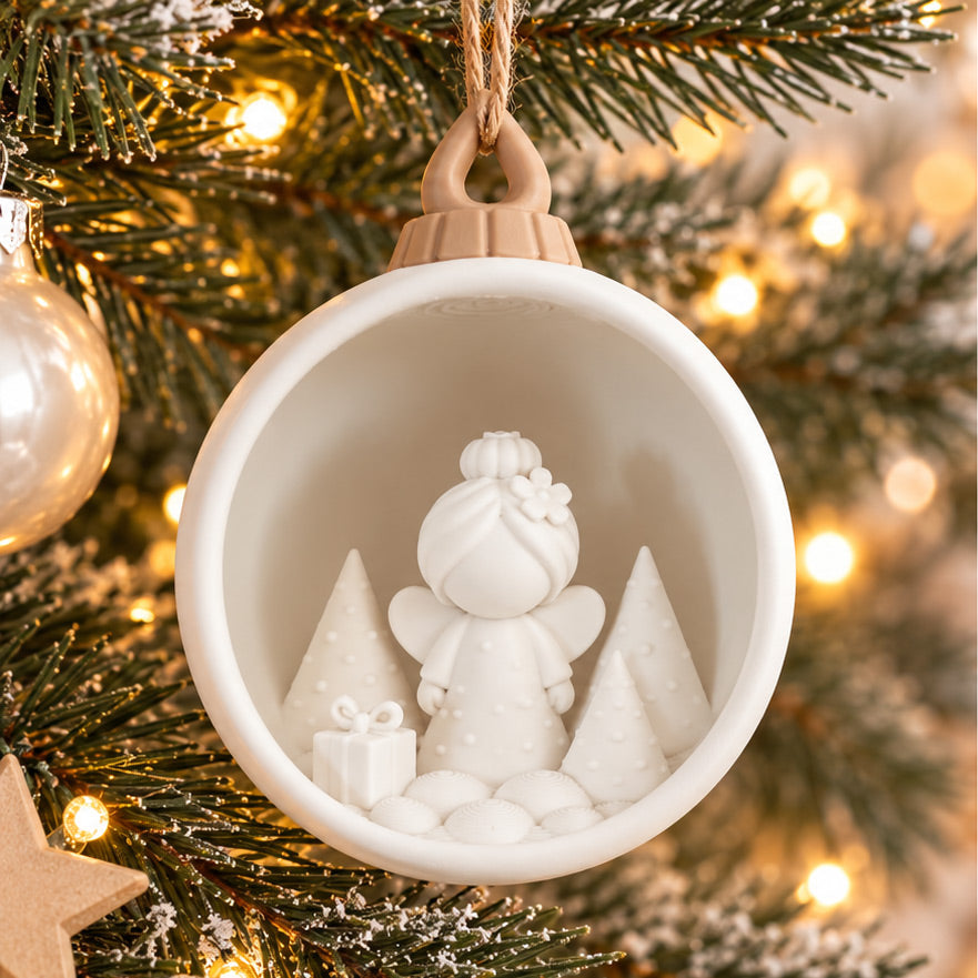 Weihnachtskugel mit Engel Lucy