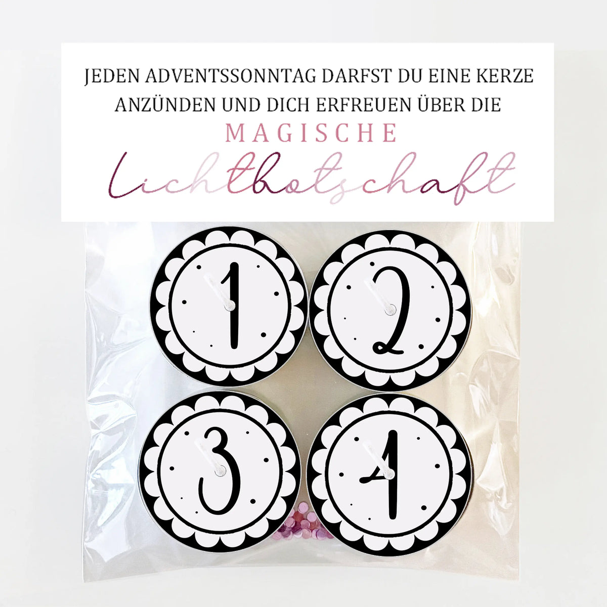 Adventskranz mit 4 Zauberkerzen mit Verpackung
