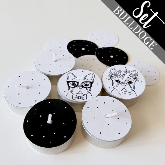 12 Teelicht-Deckel | Bulldoge