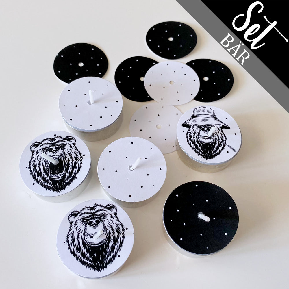 12 Teelicht-Deckel | Bär