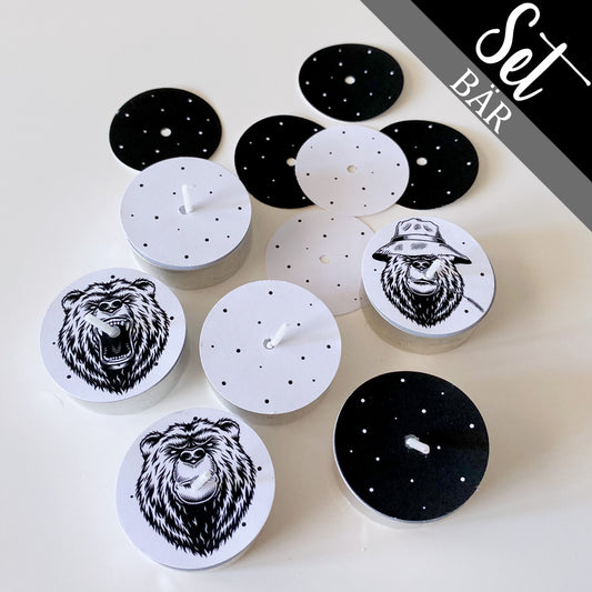 12 Teelicht-Deckel | Bär