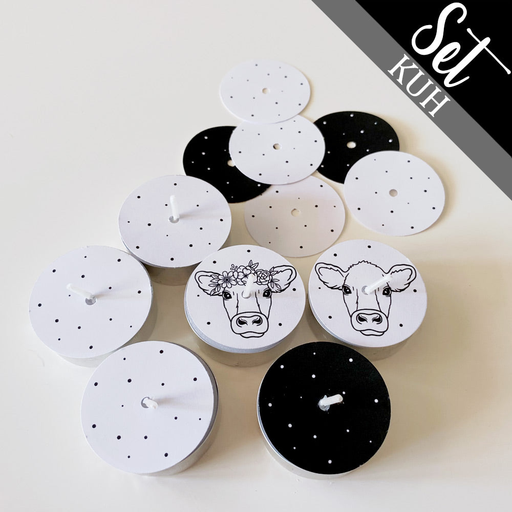 12 Teelicht-Deckel | Kuh