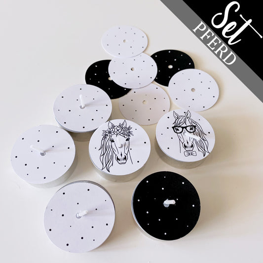 12 Teelicht-Deckel | Pferd