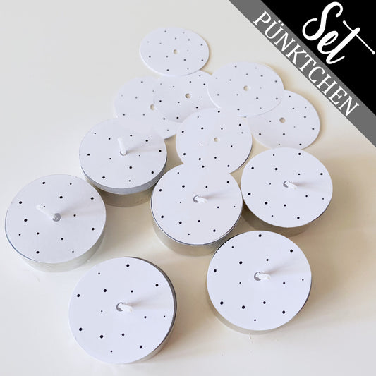 12 Teelicht-Deckel | Pünktchen