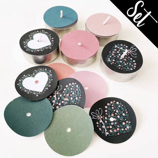 12 Teelicht-Deckel | Blumenherz