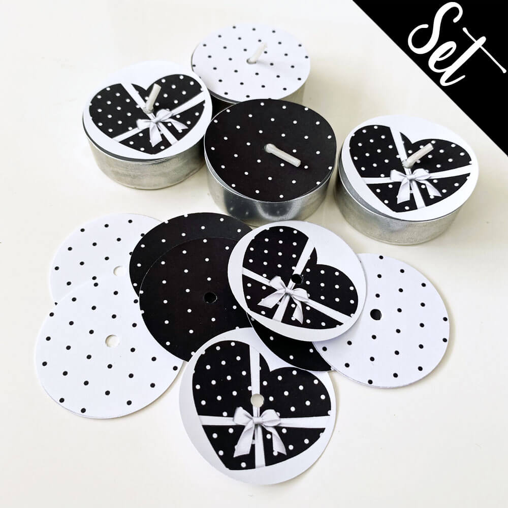 12 Teelicht-Deckel | Herzgeschenk