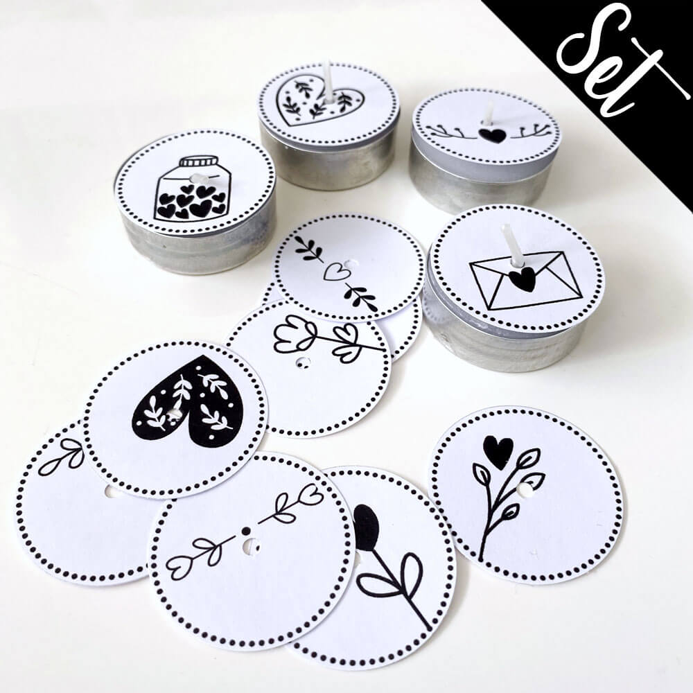 12 Teelicht-Deckel | Liebe