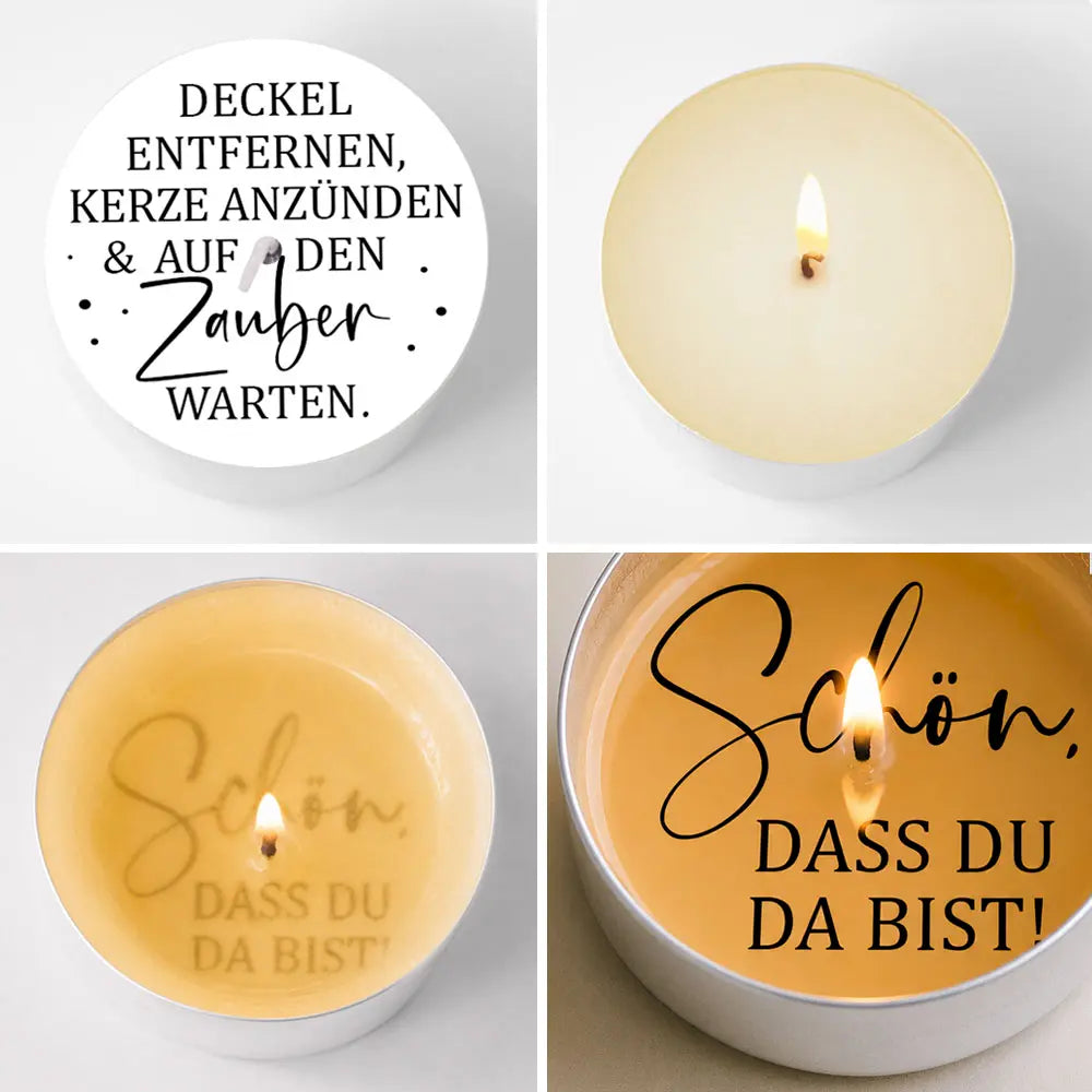 einzelne Teelichtbotschaften zum Basteln von Zauberkerzen zum Thema: Anlässe & Feste