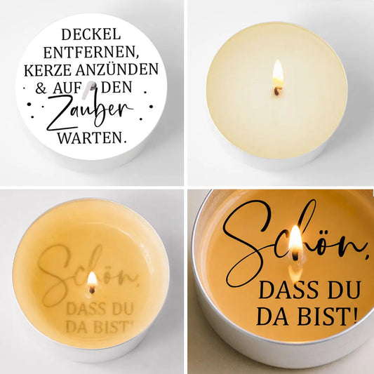 einzelne Teelichtbotschaften zum Basteln von Zauberkerzen zum Thema: Anlässe & Feste