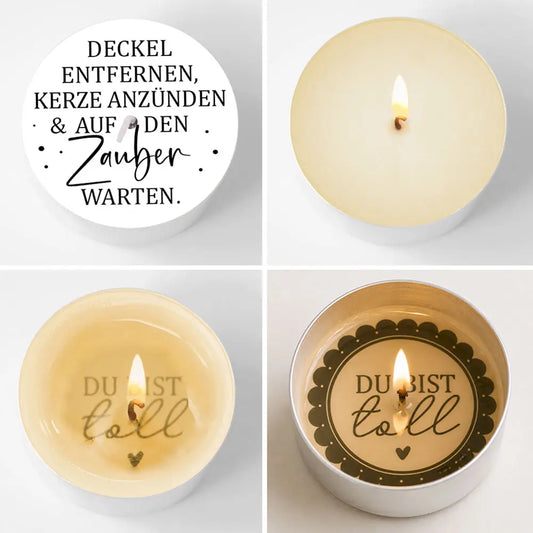 Einzelne Teelicht Botschaften zum Thema: Du bist...