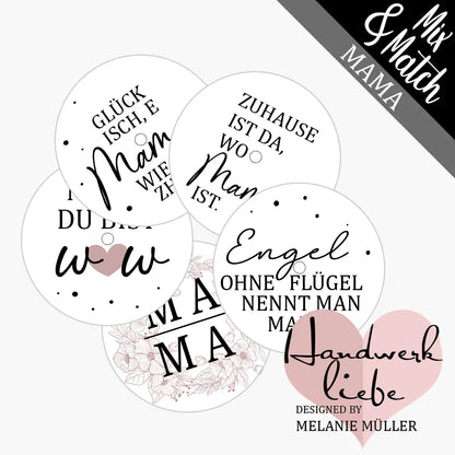 einzelne Teelicht-Botschaften rund ums Thema Mama
