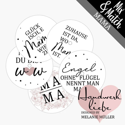 einzelne Teelicht-Botschaften rund ums Thema Mama