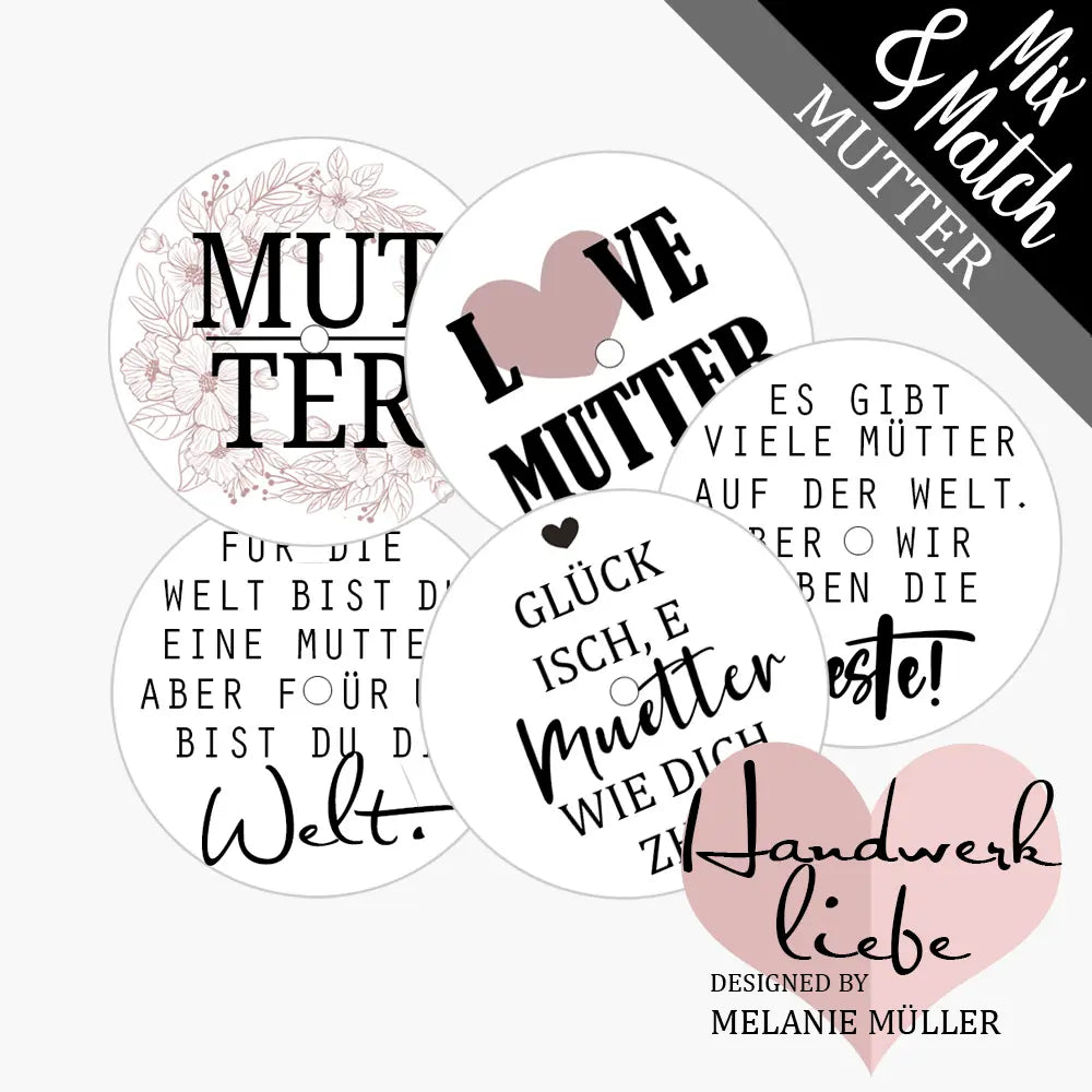 einzelne Teelicht-Botschaften zum Thema Mutter