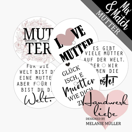 einzelne Teelicht-Botschaften zum Thema Mutter