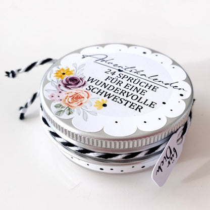 Mini Adventskalender - 24 Sprüche für Schwestern