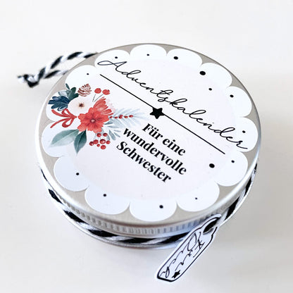 Mini Adventskalender für eine wundervolle Schwester