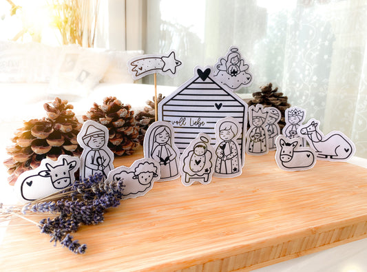Weihnachtskrippe 14-teilig | Krippe & Weihnachtsfiguren